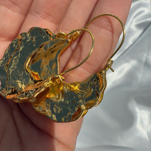 Zara Gold Crescent Hoop Earrings - Picture 11 of 11